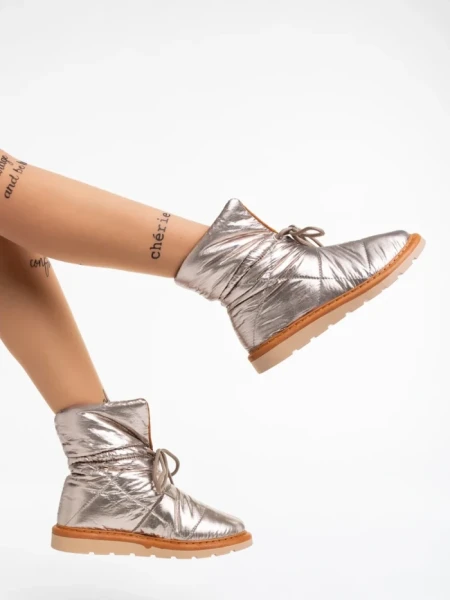 Cizme dama sampanie din material textil Zurine