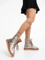 Cizme dama sampanie din material textil Zurine