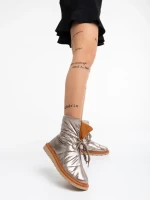 Cizme dama sampanie din material textil Zurine