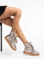 Cizme dama sampanie din material textil Zurine