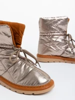 Cizme dama sampanie din material textil Zurine