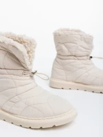 Cizme dama bej deschis din material textil Louella