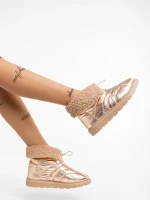 Cizme dama sampanie din material textil Louella