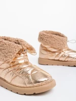 Cizme dama sampanie din material textil Louella