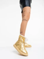 Cizme dama aurii din material textil Louella