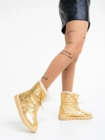 Cizme dama aurii din material textil Louella