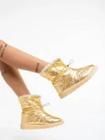 Cizme dama aurii din material textil Louella