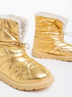 Cizme dama aurii din material textil Louella