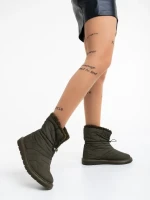 Cizme dama verzi din material textil Louella