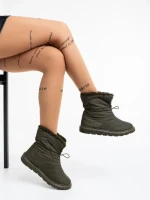 Cizme dama verzi din material textil Louella