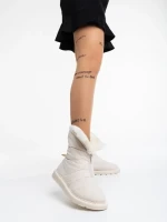 Cizme dama bej din material textil Tayte