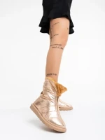Cizme dama sampanie din material textil Tayte