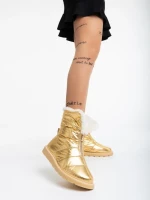 Cizme dama aurii din material textil Tayte