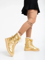 Cizme dama aurii din material textil Tayte