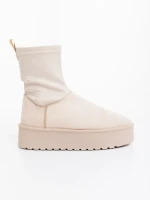 Cizme dama bej din material textil Cerena