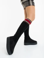 Cizme dama negre din material textil Talora