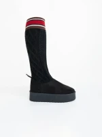 Cizme dama negre din material textil Talora