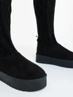 Cizme dama negre din material textil Talora