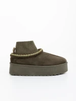 Cizme dama verzi din material textil Zenona