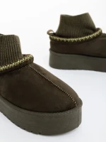 Cizme dama verzi din material textil Zenona