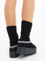 Cizme dama negre din material textil Diaza