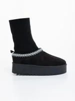 Cizme dama negre din material textil Diaza