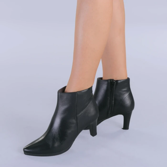 Botine dama piele Saga negre