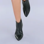 Botine dama piele Saga negre