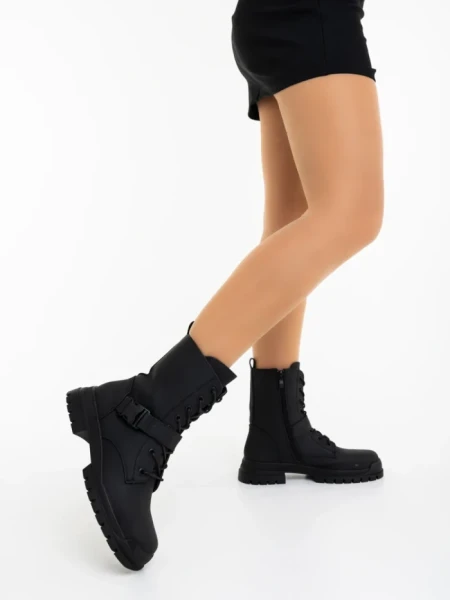 Ghete dama negre din piele ecologica Tempera