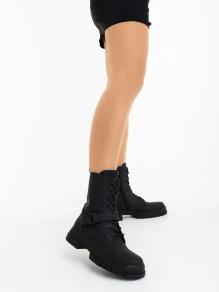 Ghete dama negre din piele ecologica Tempera