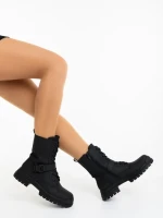 Ghete dama negre din piele ecologica Tempera