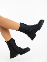 Ghete dama negre din piele ecologica Tempera