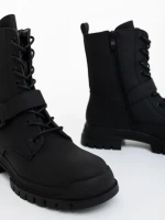 Ghete dama negre din piele ecologica Tempera