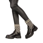 Cizme dama Dernia negre cu bej