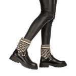 Cizme dama Dernia negre cu bej