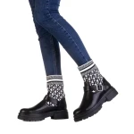 Cizme dama Dernia negre cu alb