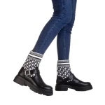 Cizme dama Dernia negre cu alb