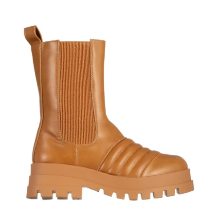 Cizme dama camel din piele ecologica Lovena