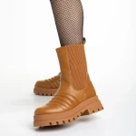 Cizme dama camel din piele ecologica Lovena