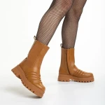 Cizme dama camel din piele ecologica Lovena