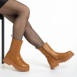 Cizme dama camel din piele ecologica Lovena