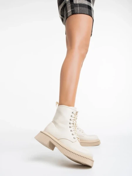 Ghete dama bej din piele ecologica Hanieh