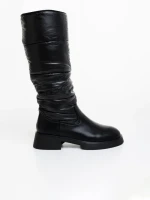 Cizme dama negre din piele ecologica si material sintetic Ludmilla