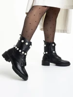 Ghete dama negre din piele ecologica Veyda