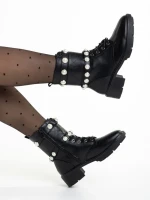 Ghete dama negre din piele ecologica Veyda