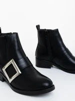 Botine dama negre din piele ecologica Vitera