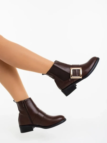 Botine dama maro din piele ecologica Vitera