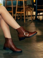 Botine dama camel  din piele ecologica Vitera