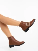 Botine dama camel  din piele ecologica Vitera