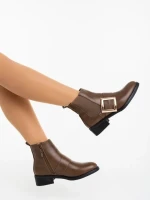 Botine dama khaki din piele ecologica Vitera